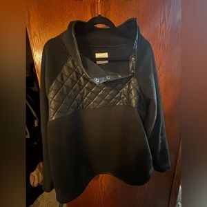 Abercrombie & Fitch Asymmetrical Snap Button Fleece Large Black